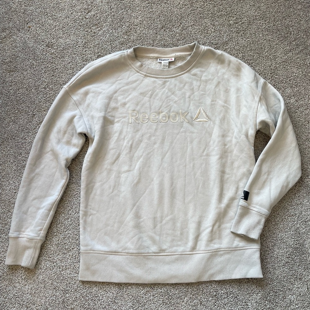 Womens Reebok Cream Sweatshirt- Size Small